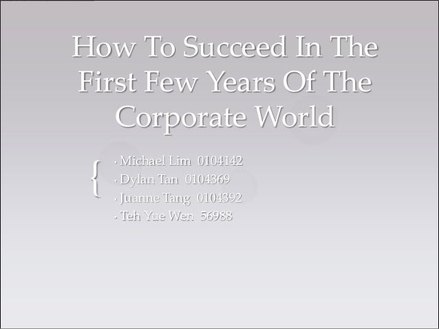 how to succeed in corporate world