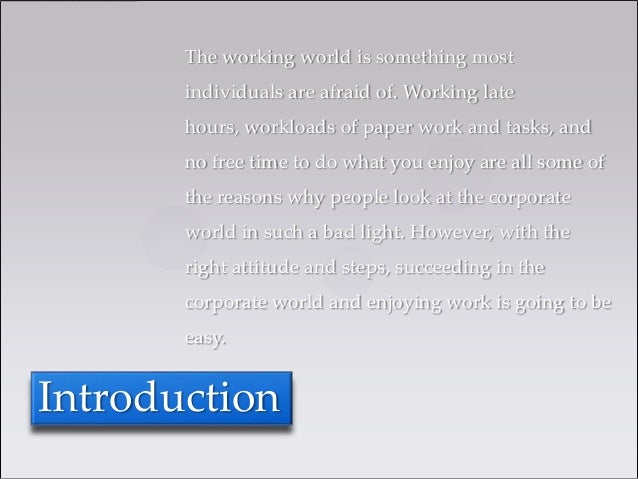how to succeed in corporate world