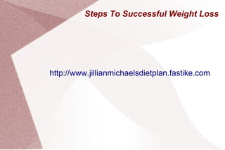 Steps To Successful Weight Loss




http://www.jillianmichaelsdietplan.fastike.com
 