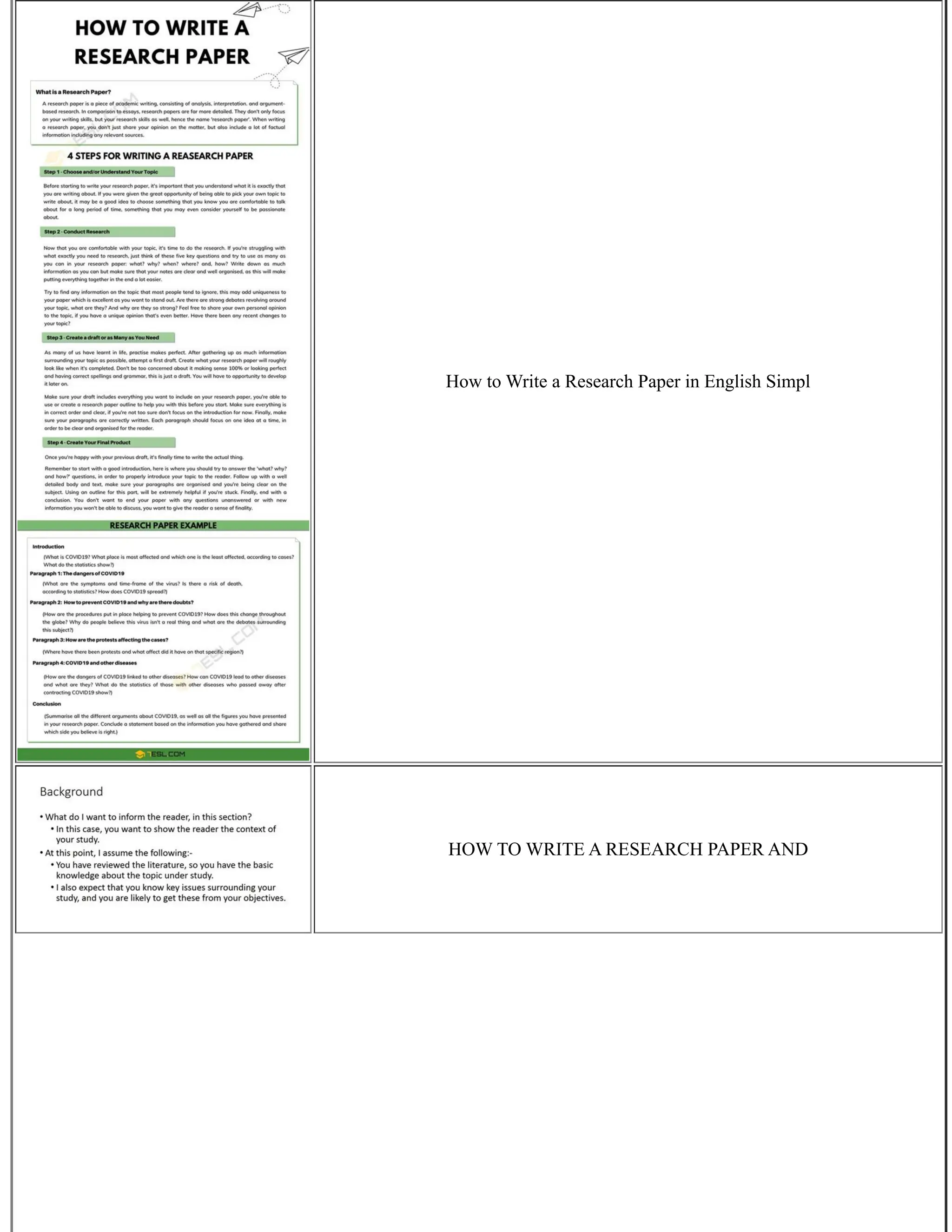 How to Write a Research Paper in English Simpl
HOW TO WRITE A RESEARCH PAPER AND
 