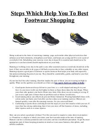 Steps which help you to best footwear shopping For Mens