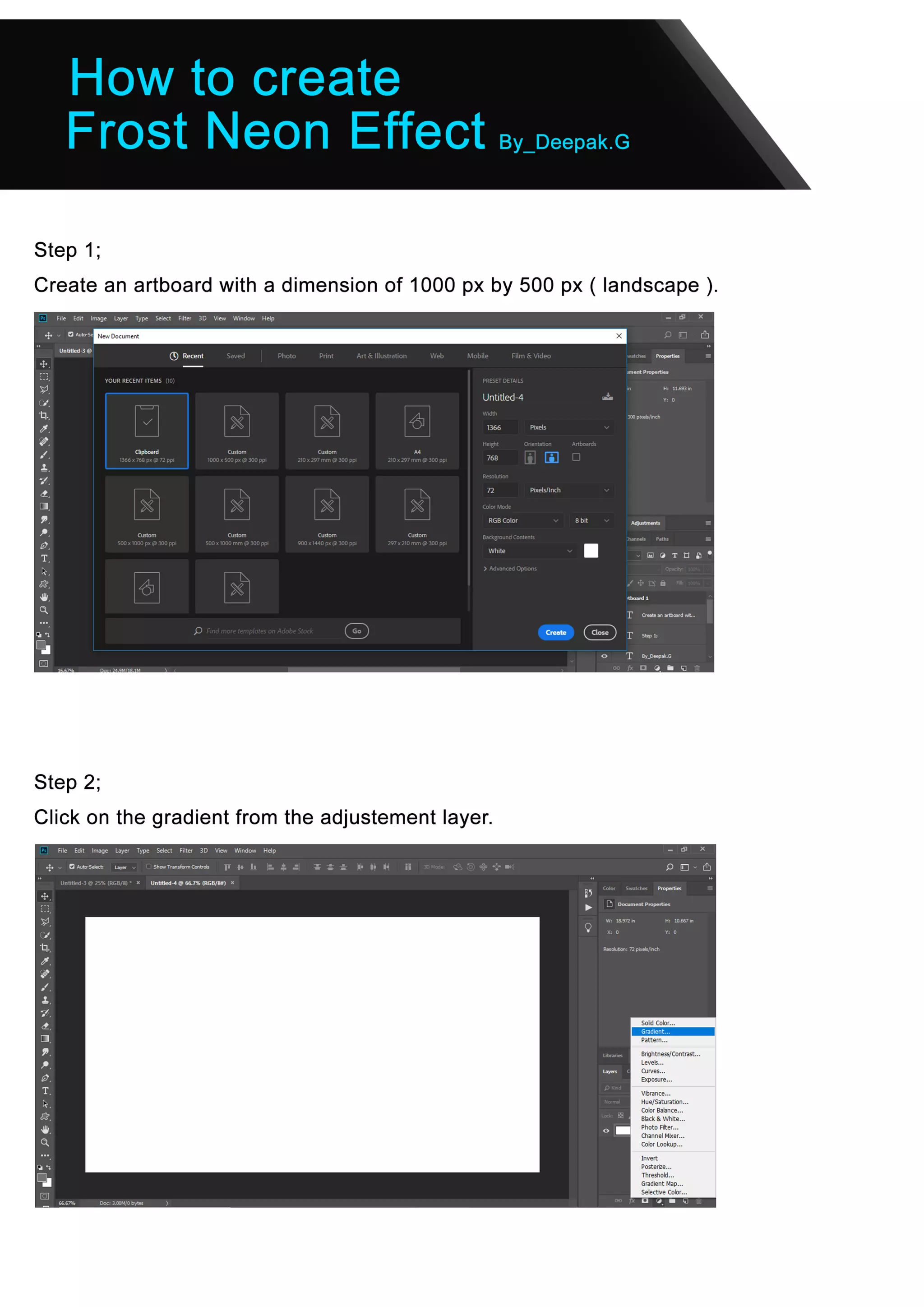 How to create Frost Neon Effect in Photoshop?