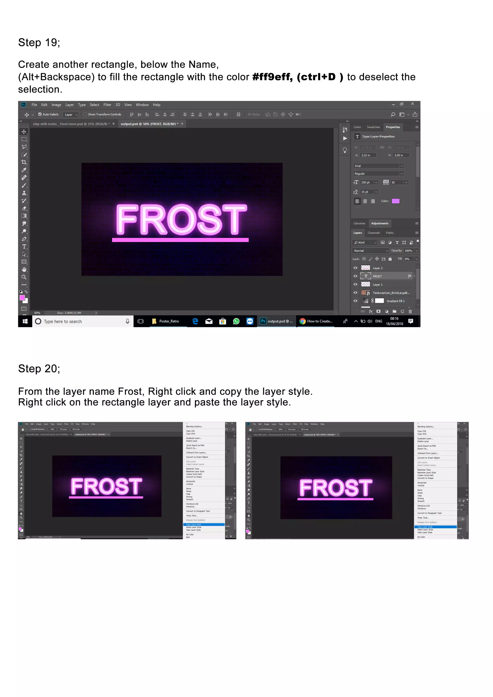 How to create Frost Neon Effect in Photoshop?