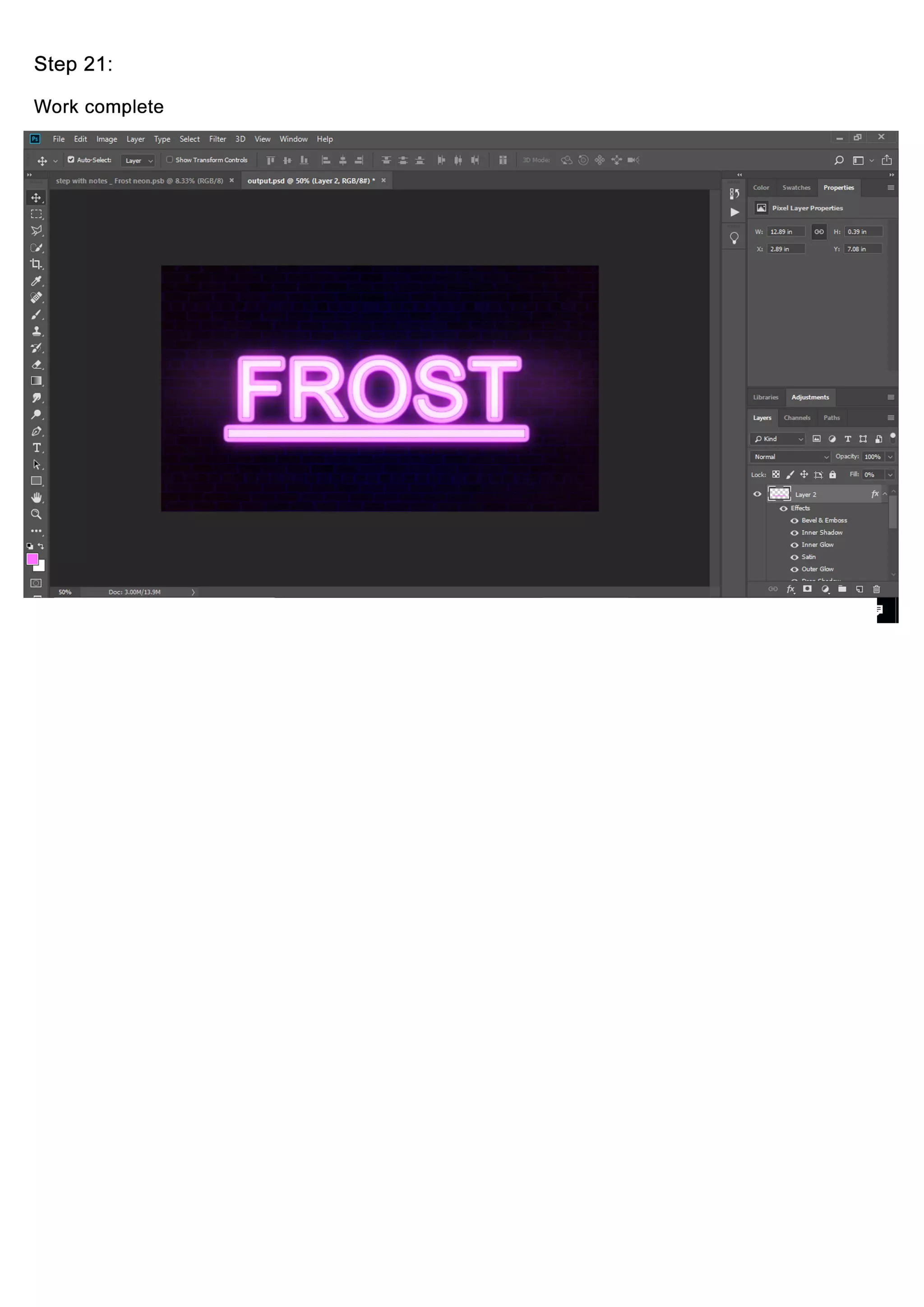 How to create Frost Neon Effect in Photoshop?