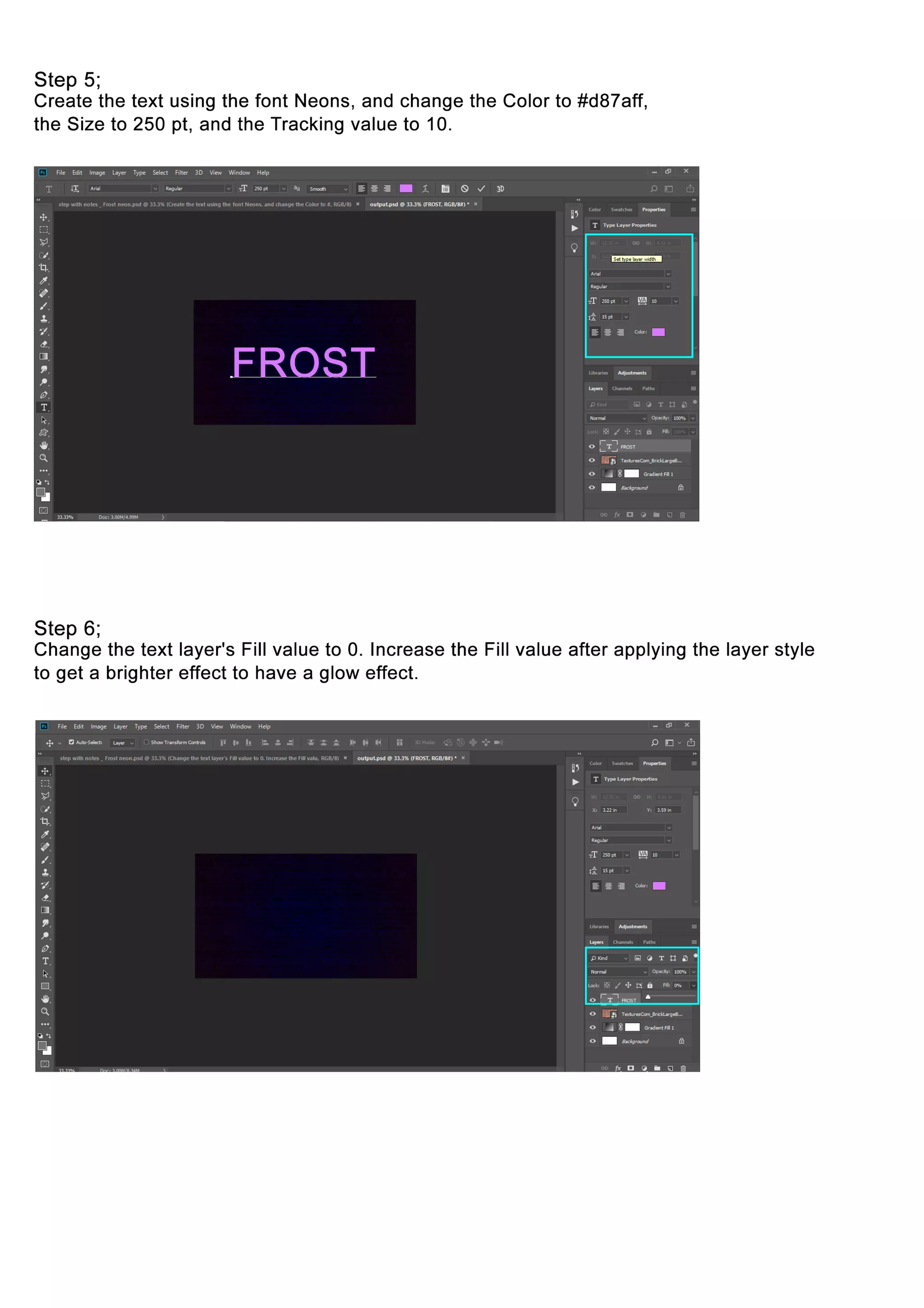 How to create Frost Neon Effect in Photoshop?