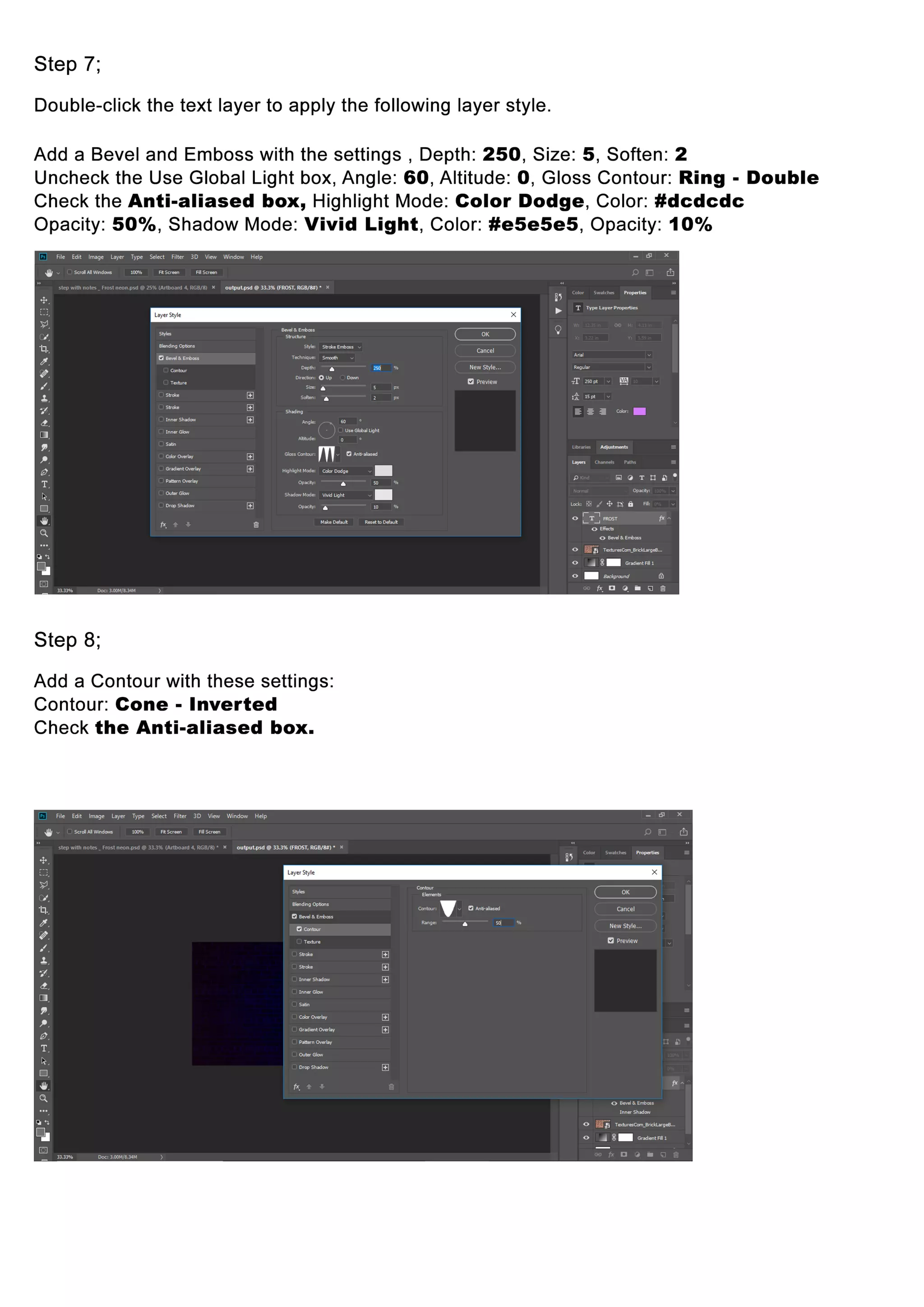 How to create Frost Neon Effect in Photoshop?
