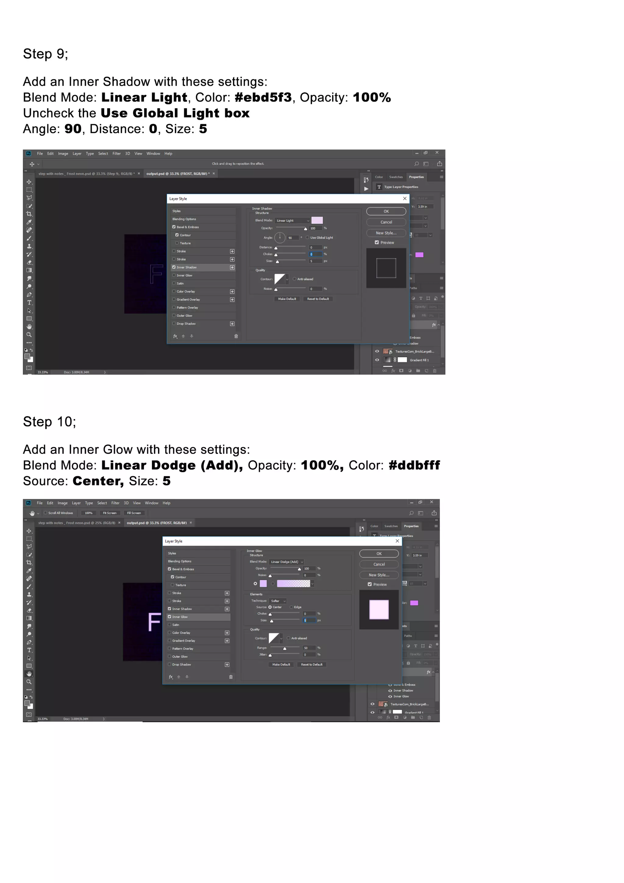 How to create Frost Neon Effect in Photoshop?