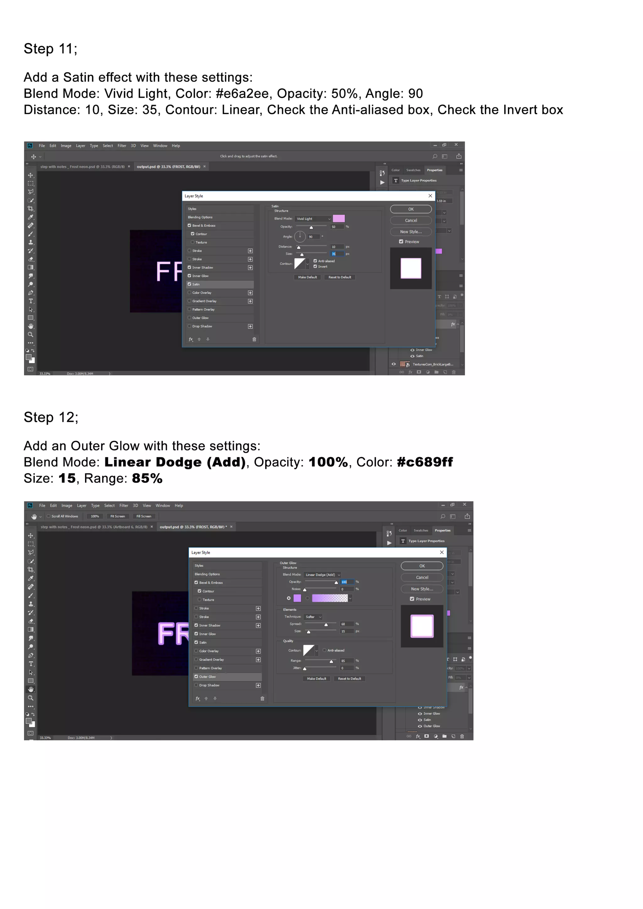 How to create Frost Neon Effect in Photoshop?
