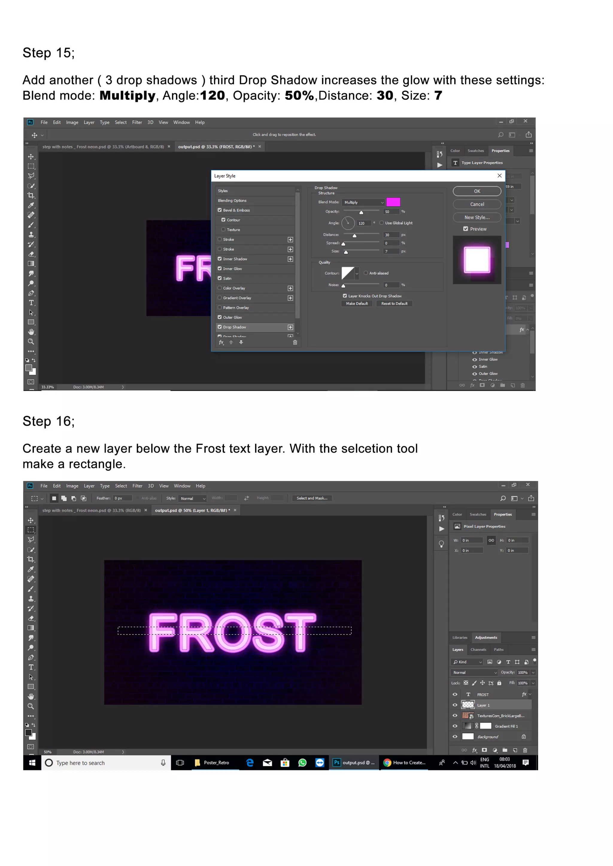 How to create Frost Neon Effect in Photoshop?