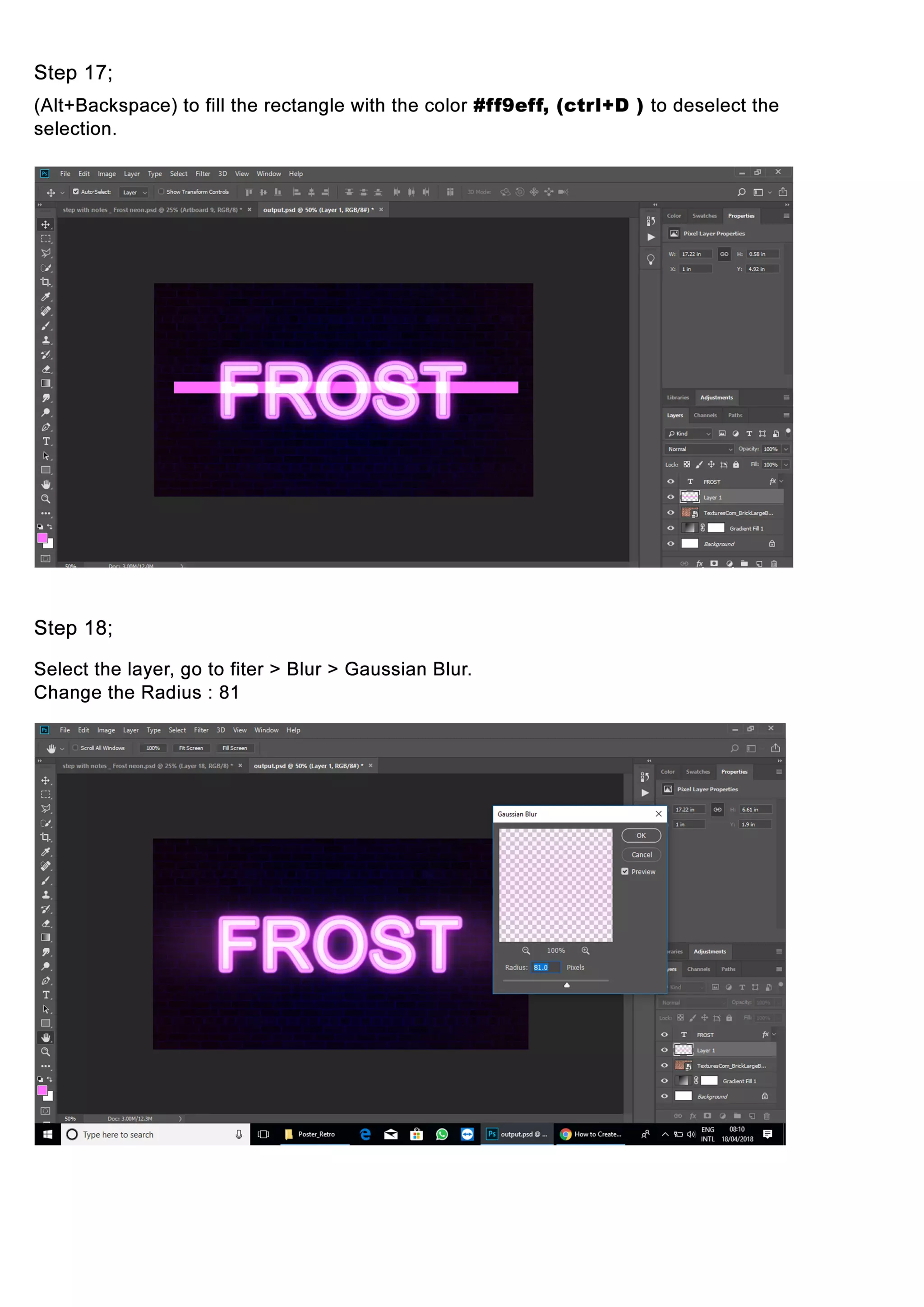 How to create Frost Neon Effect in Photoshop?