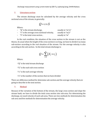 Discharge Measure Steram dicharge measurement | PDF