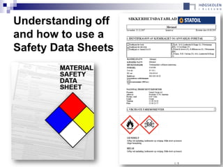 Understanding off
and how to use a
Safety Data Sheets
 