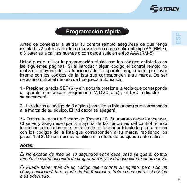 Manual de control remoto universal onn Manual de control remoto universal onn