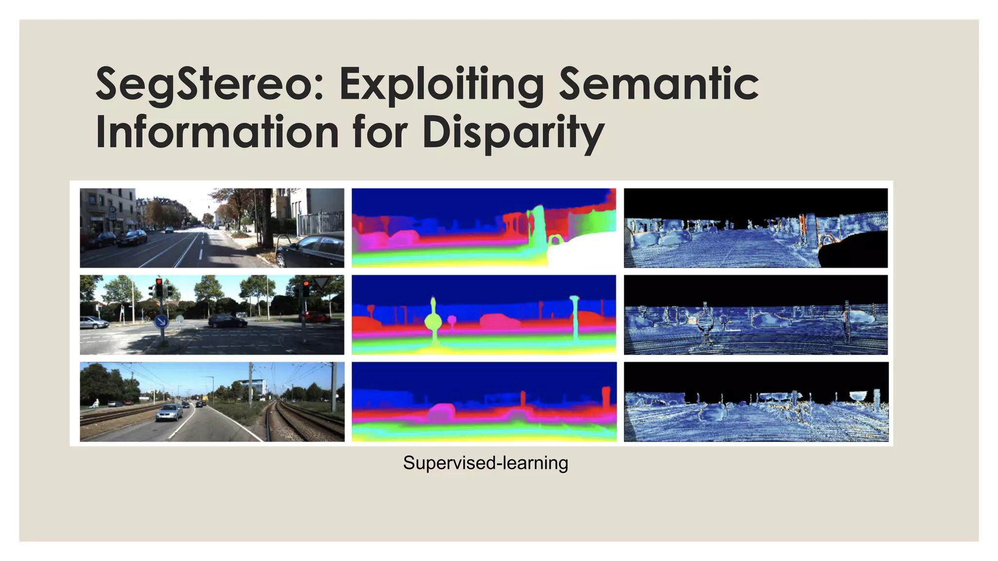 SegStereo: Exploiting Semantic
Information for Disparity
Supervised-learning
 