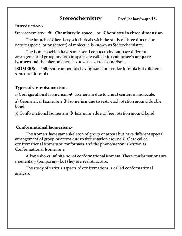 Stereochemistry