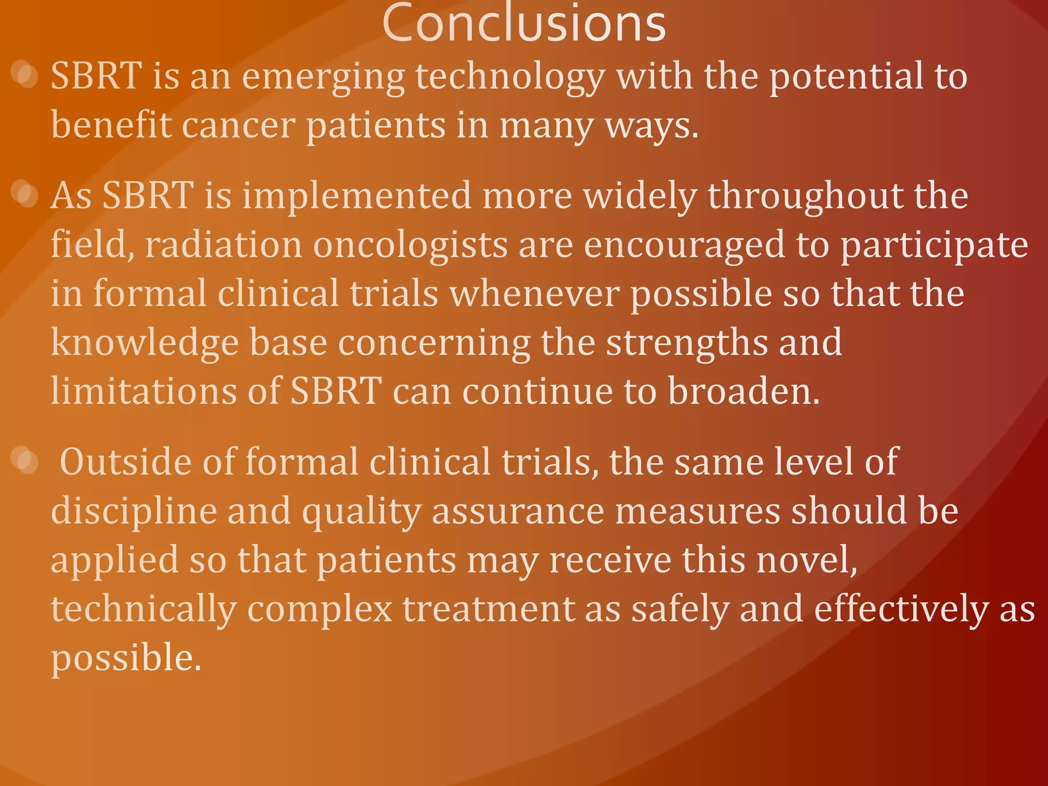 Stereotactic body radiation therapy