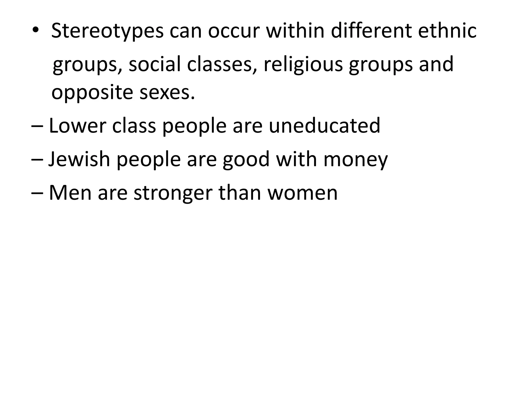Stereotyping and cultural differences | PPTX