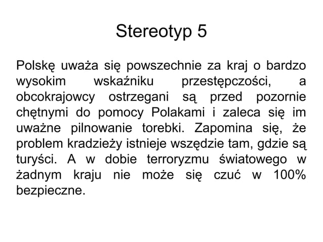 Stereotypy o Polakach | PPT