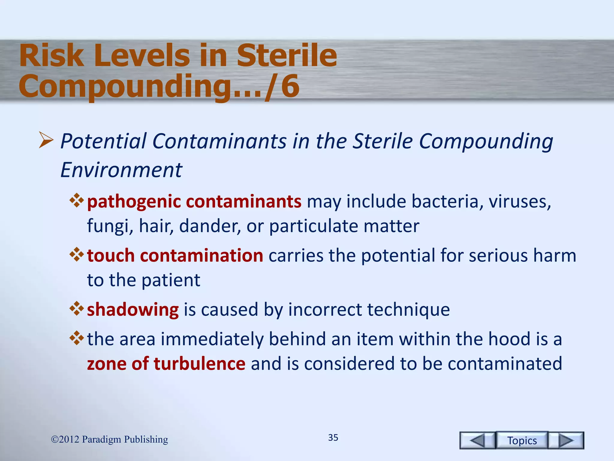 The Sterile Compounding Environment | PPTX