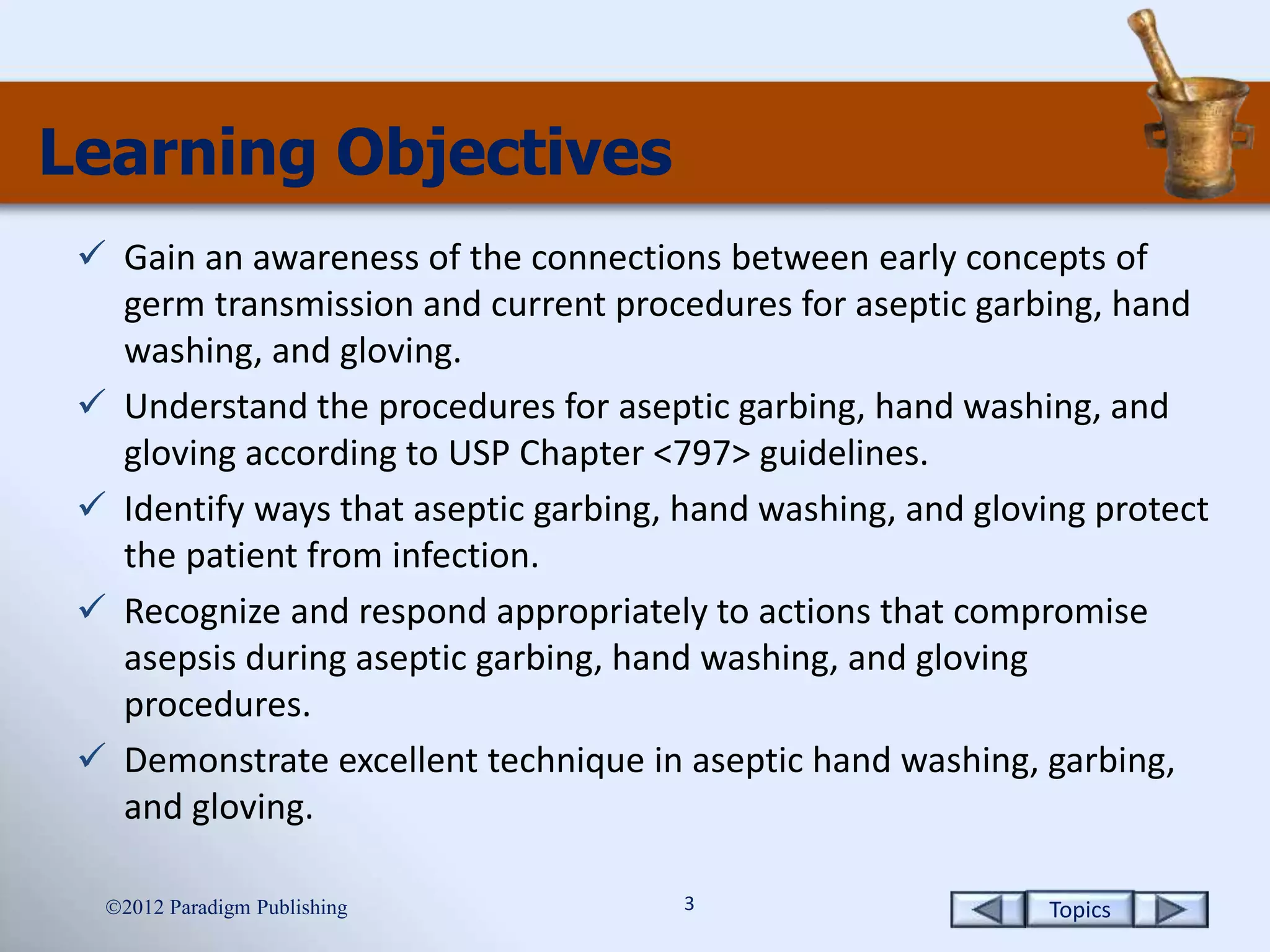 Aseptic Garbing, Hand Washing, and Gloving | PPTX