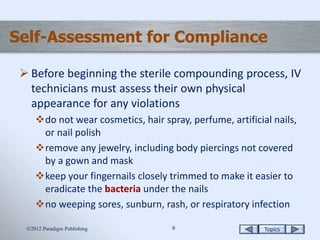 Garbing Process Aseptic Garbing, Hand Washing, and Gloving | PPTX