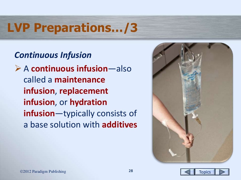 LargeVolume Parenteral Preparations