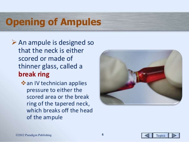 What is the correct way to open glass ampules?