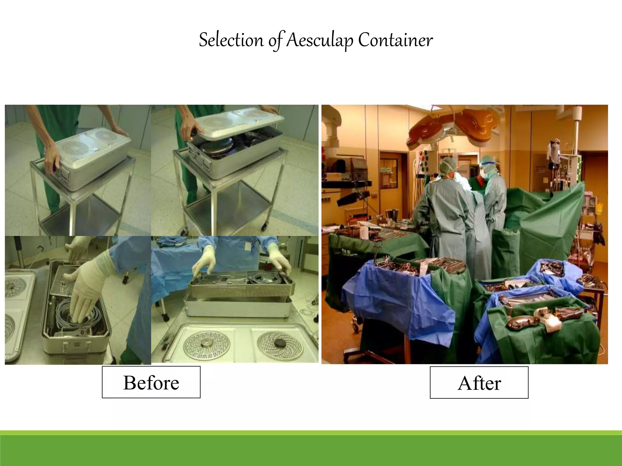 Selection of Aesculap Container
Before After
 