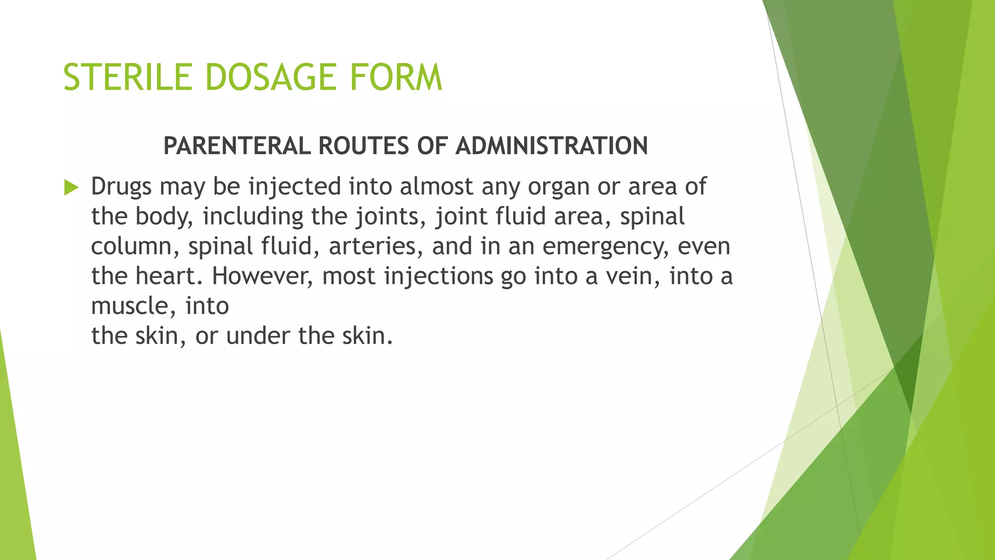 Sterile dosage form (parenteral) | PPT
