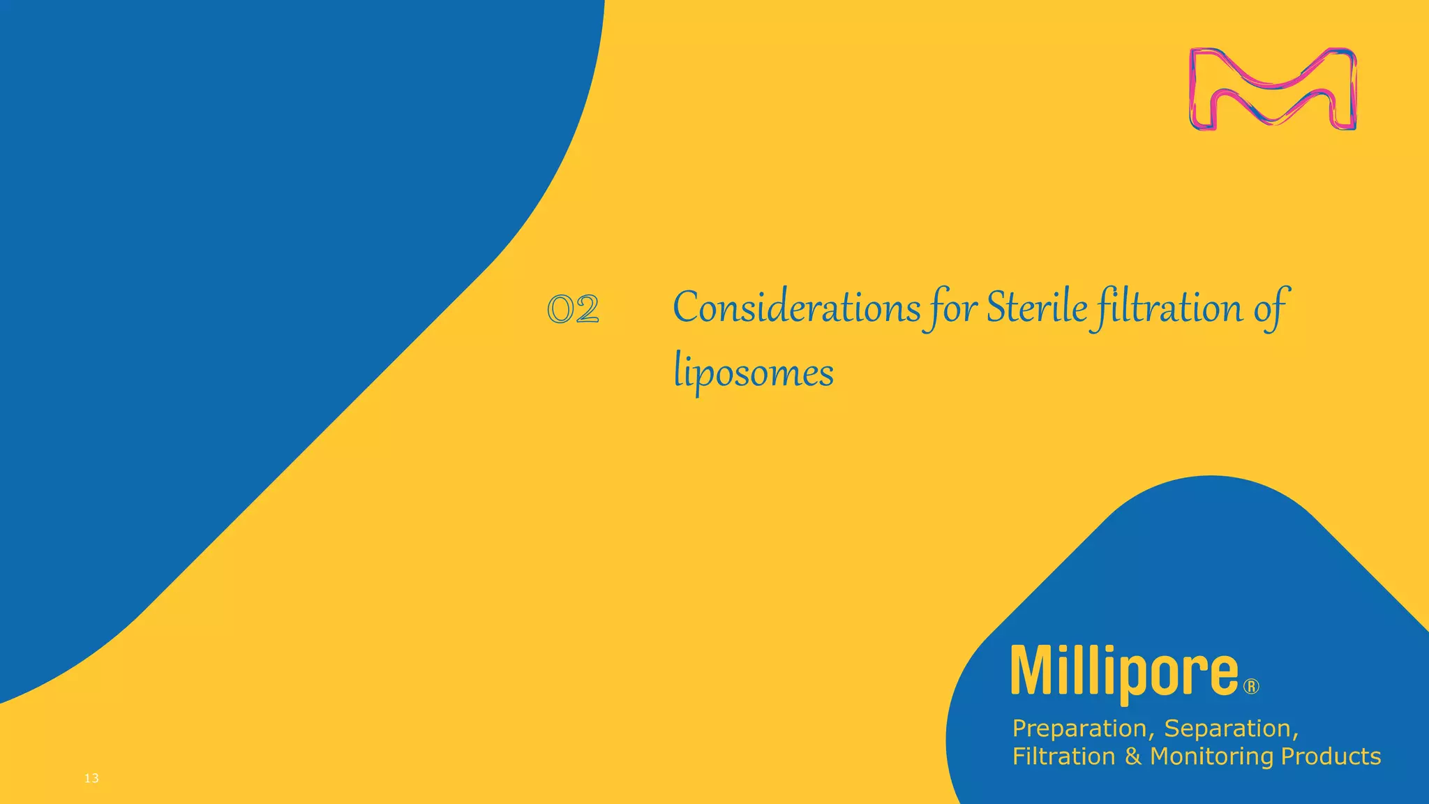 Considerations for Sterile filtration of
liposomes
13
 