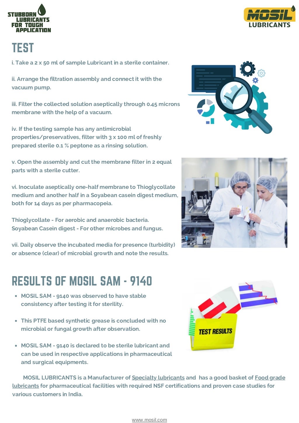 Sterile lubricants for pharmaceutical applications