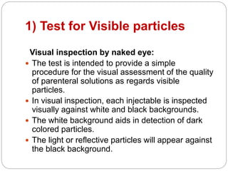 QUALITY CONTROL OF PARENTERALS,STERILE PRODUCT | PPTX