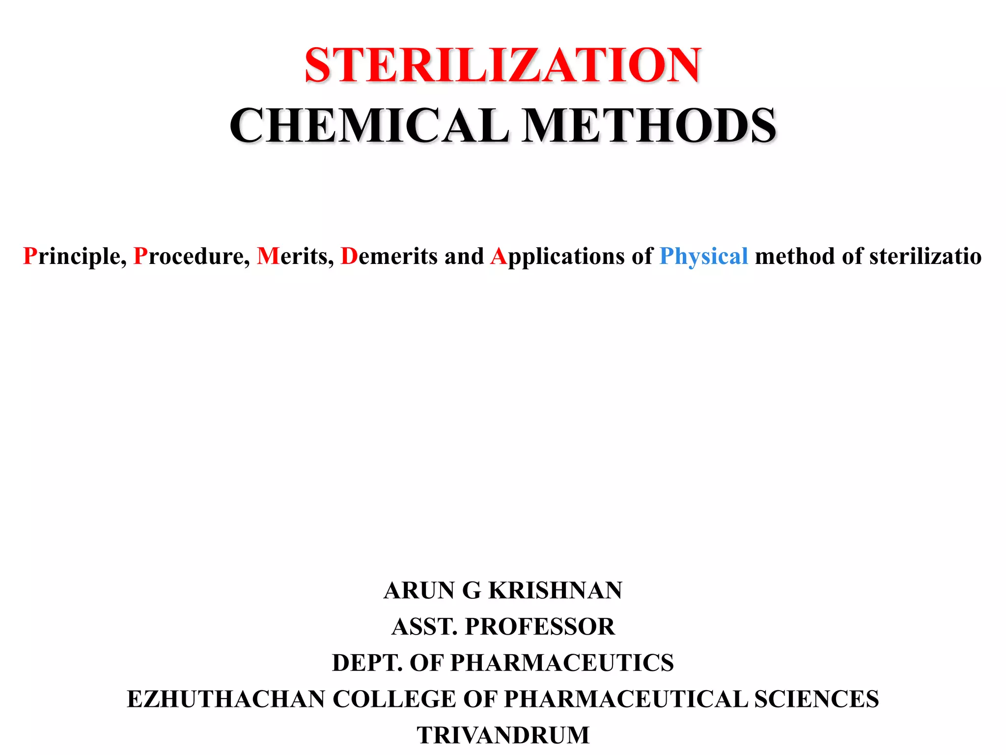 Chemical methods of sterilization | PPT