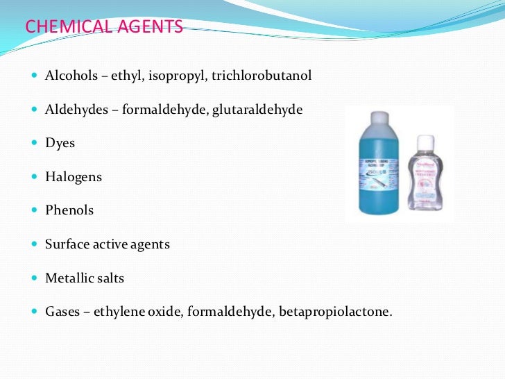 Sterilisation chemical methods