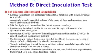 Method B: Direct Inoculation Test
 