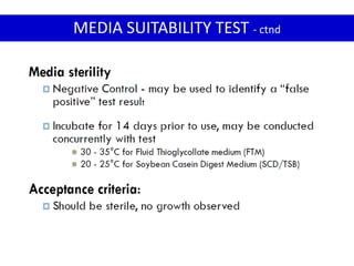 MEDIA SUITABILITY TEST - ctnd
 
