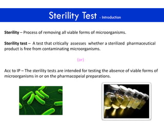 Sterility tests  PPT