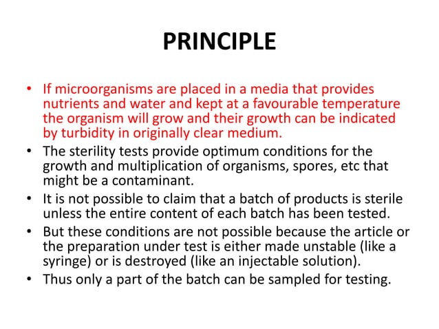 STERILITY TESTING OF PHARMACEUTICALS ppt by DR.C.P.PRINCE | PPTX