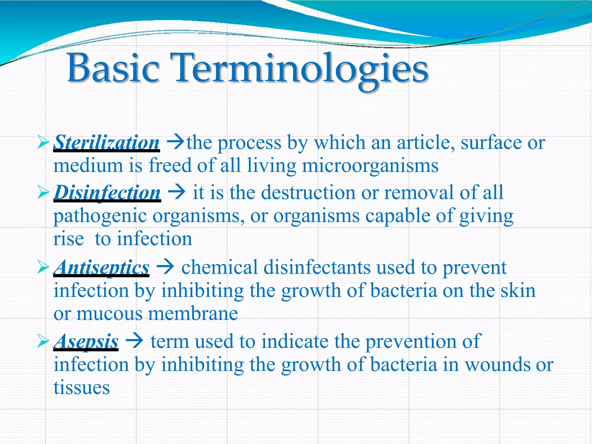Sterilization and disinfection