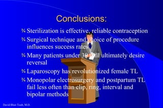 Conclusion Tl sterilization | PPT