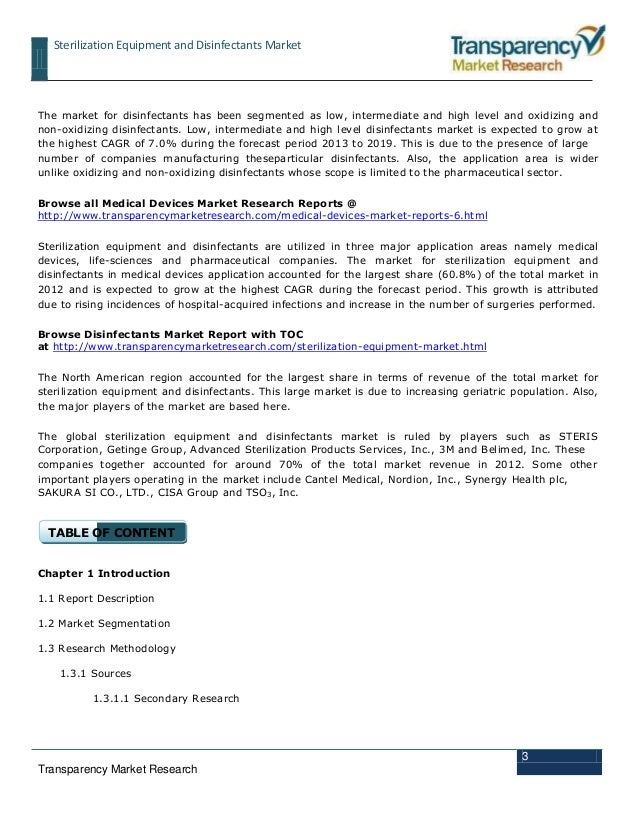 Sterilization equipment and disinfectants market industry analysis