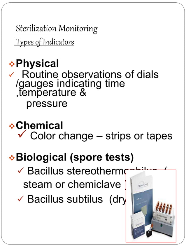 Sterilization of operative & endodontic instruments