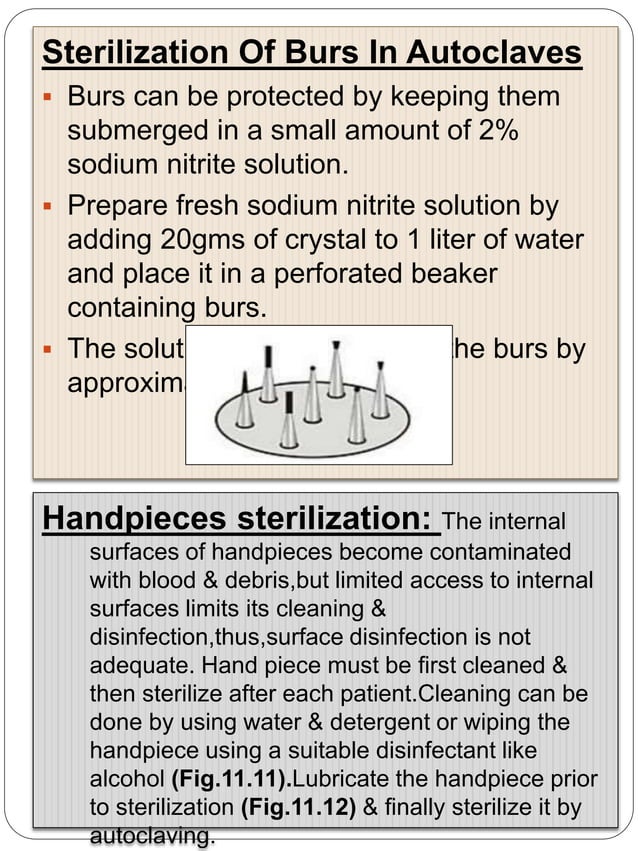 Sterilization of operative & endodontic instruments