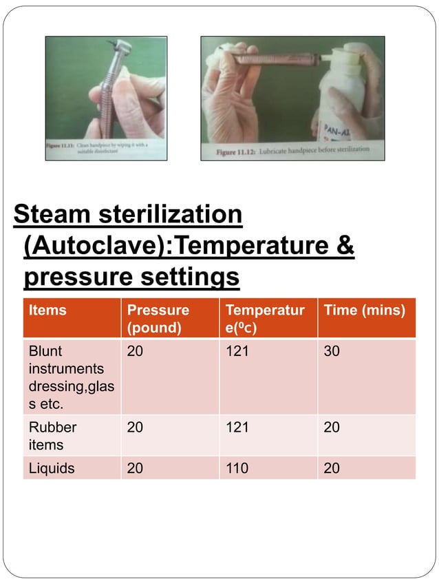 Sterilization of operative & endodontic instruments