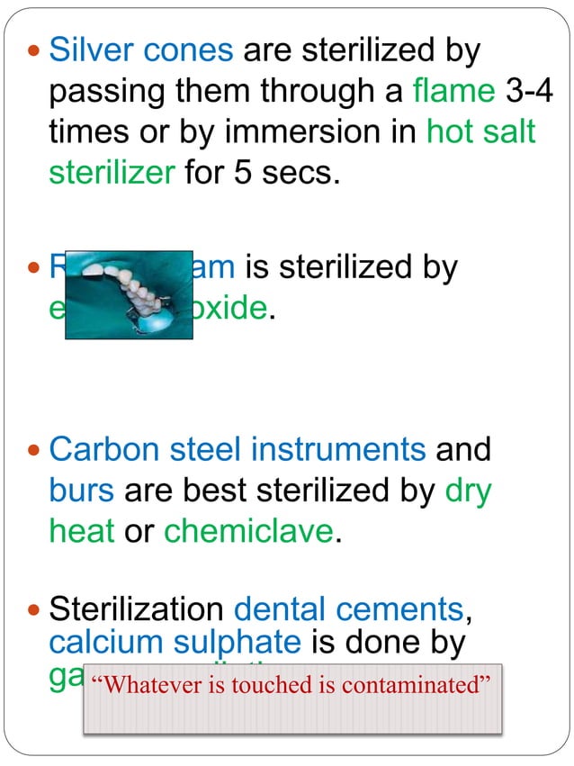 Sterilization of operative & endodontic instruments