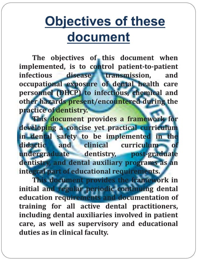Sterilization of operative & endodontic instruments