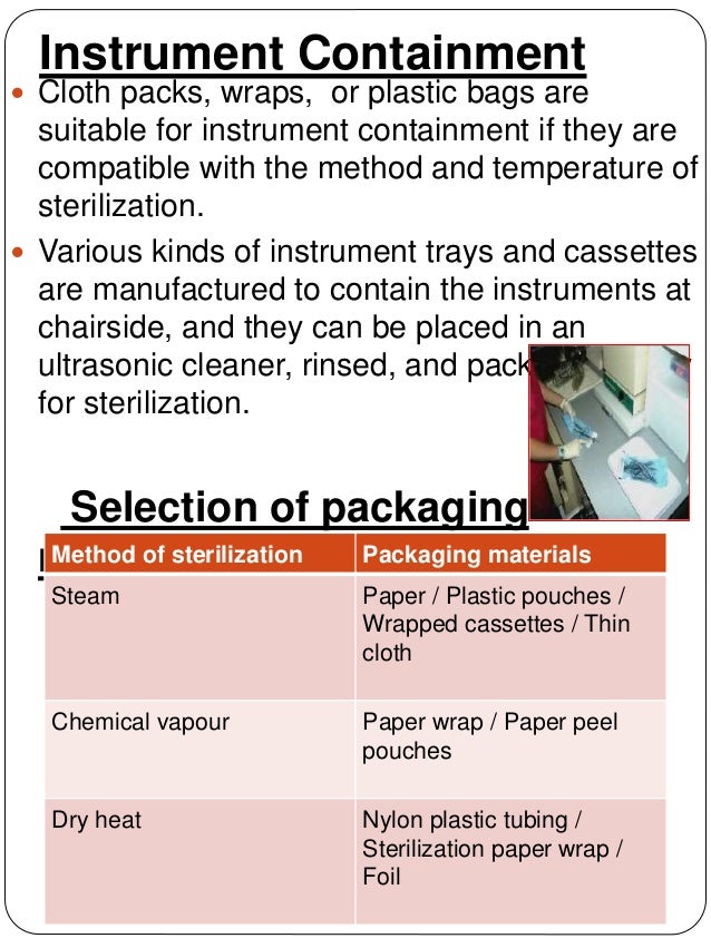 Sterilization of operative & endodontic instruments