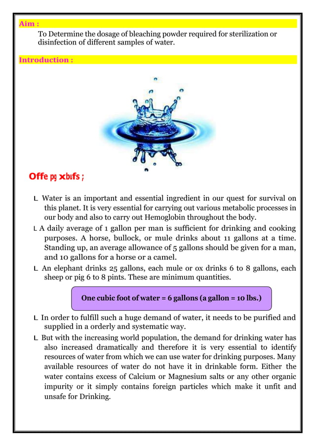STERILIZATION OF WATER USING BLEACHING POWDER.docx