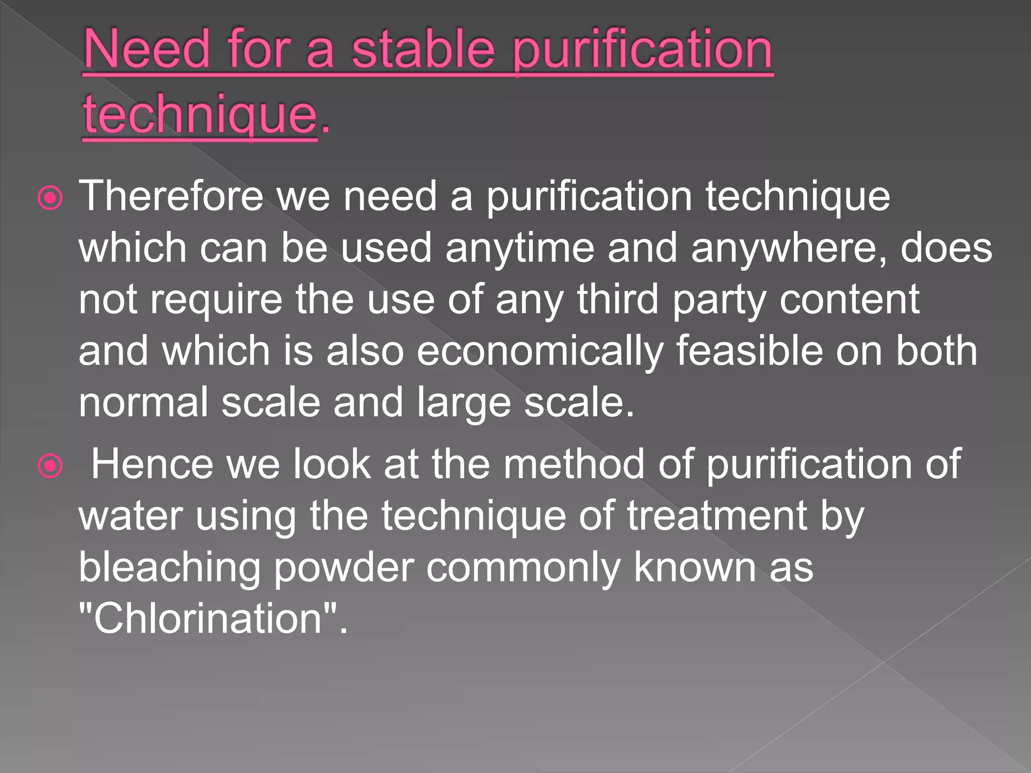 STERILIZATION OF WATER USING BLEACHING POWDER PPTX..pptx