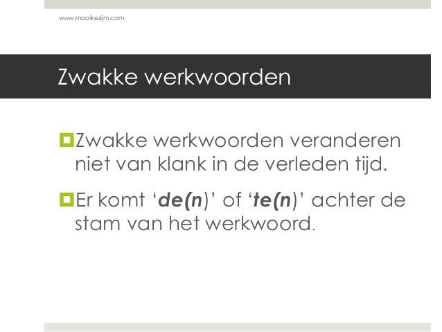 Sterke en zwakke werkwoorden